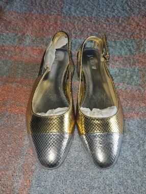 J. Crew Millie NWT Metallic Gold & Silver Women's Slingback